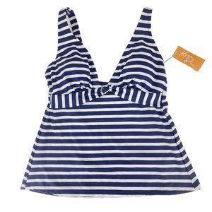 NEW! KONA SOL tankini navy & white stripe SZ S